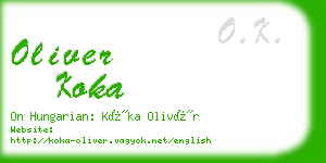 oliver koka business card